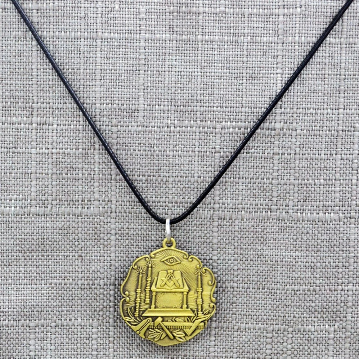 Master Mason Blue Lodge Necklace - Bronze And Gold Plated Lodge Dual-Purpose Pendant - Bricks Masons