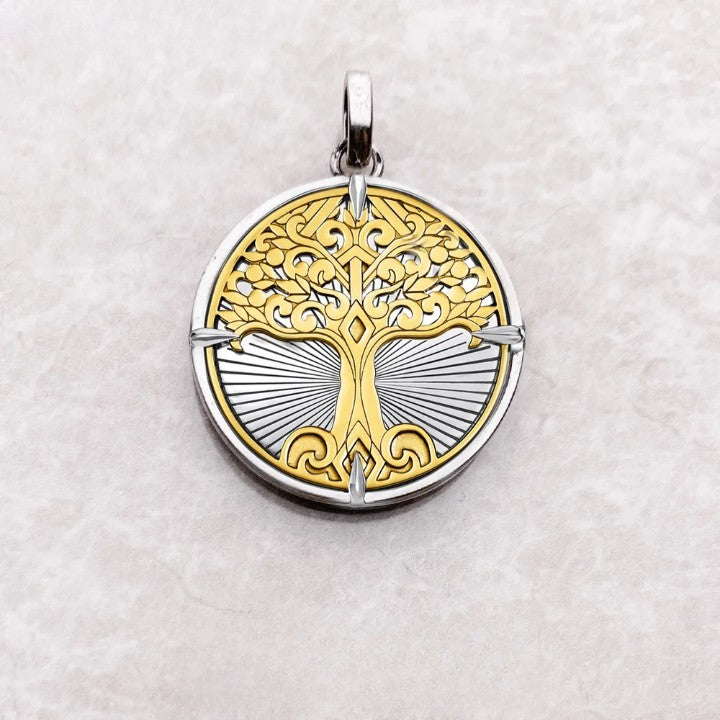 Ancient Israel Pendant - Golden Tree 925 Sterling Silve - Bricks Masons