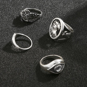 Eye Of Providence Ring - Set of 4 Zinc Alloy - Bricks Masons