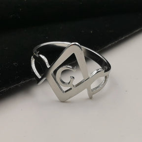 Master Mason Blue Lodge Ring - Stainless Steel (Silver Color) - Bricks Masons