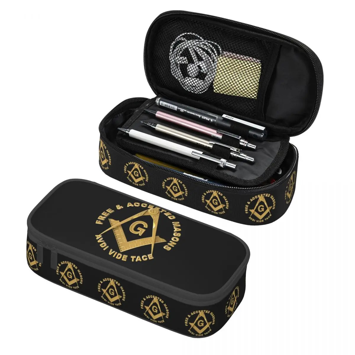 Master Mason Blue Lodge Office Tools Case - Blue & Gold