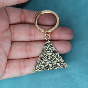 Eye Of Providence Keychain - Zinc Alloy Pyramid All-Seeing Eye - Bricks Masons