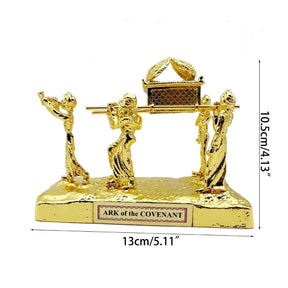 Ark of the Covenant With Commandment Aaron Rod and Mannas Resin Sculpture Gold Finish TrinketBox drop ship - Bricks Masons