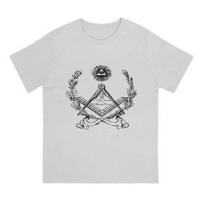 Master Mason Blue Lodge T-Shirt - White & Black Polyester