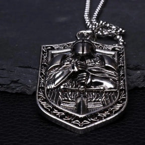 Knights Templar Commandery Necklace - Medieval Templar Warrior Stainless Steel - Bricks Masons