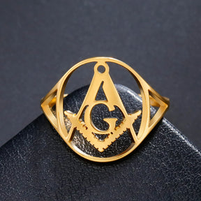 Master Mason Blue Lodge Ring - Stainless Steel (Silver/Gold) - Bricks Masons