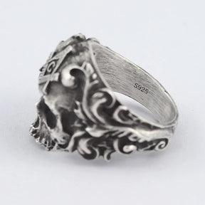 Meister-Freimaurer-Ring der Blauen Loge – Sterlingsilberring mit Winkelmaß und Zirkel