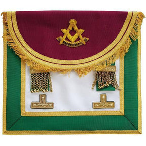 Past Master Craft Scottish Regulation Apron - Green & Brown