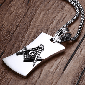 Master Mason Blue Lodge Necklace - Military Tag Titanium