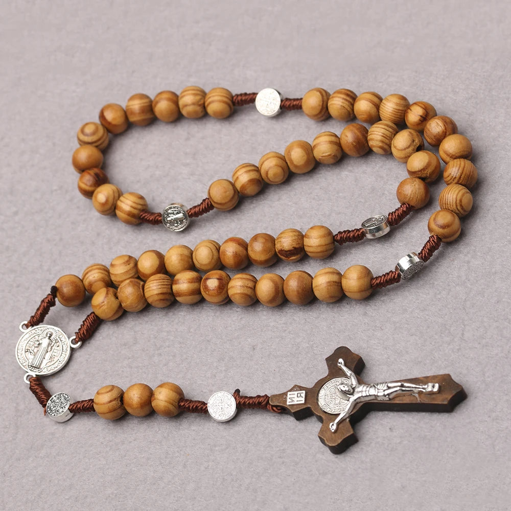 Knights Templar Bracelet - Saint Benedict Cross Prayer Beads - Bricks Masons