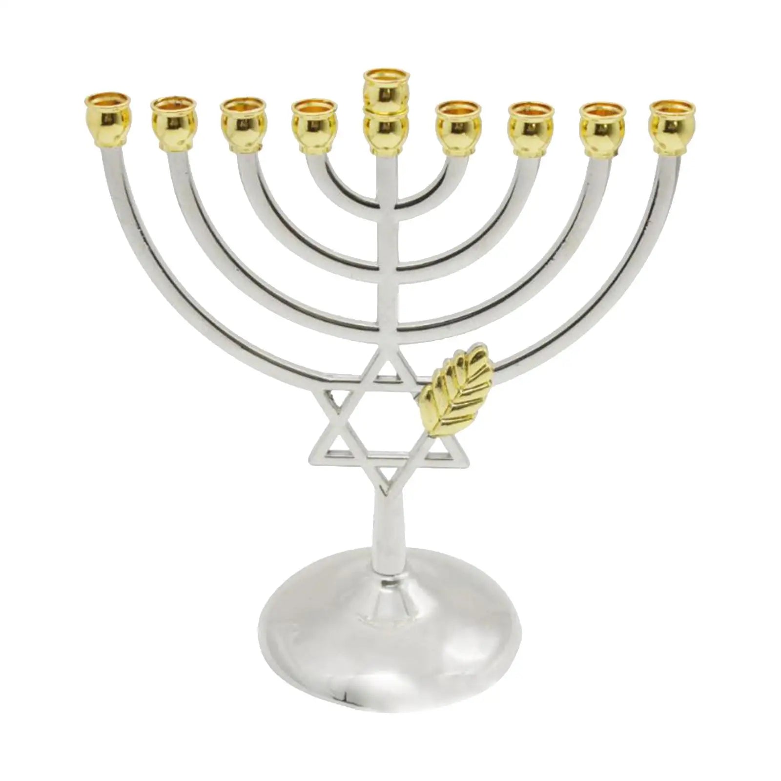 Metal Hanukkah Candleholder Geometric Hanukkah Decorative 9 Branch Menorah Candlestick for Standard Hanukkah Candles Hotel Home - Bricks Masons