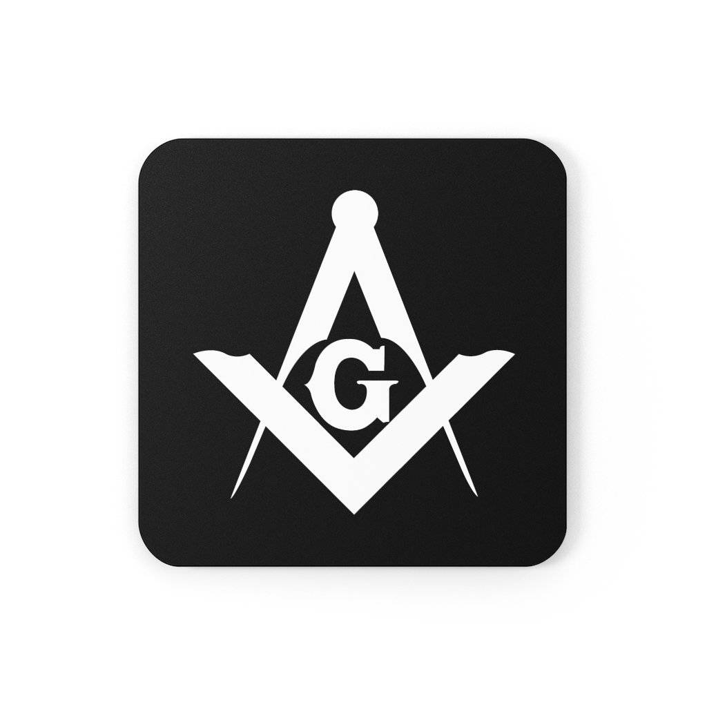 Master Mason Blue Lodge Coaster - Square & Compass G Black