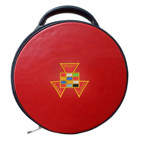 Past High Priest Royal Arch Chapter Crown Cap Case - Red Leather