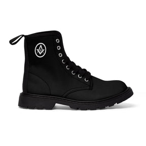 Master Mason Blue Lodge Boot - Square & Compass G Black Canvas