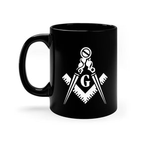 Master Mason Blue Lodge Mug - Black Square & Compass G 11oz