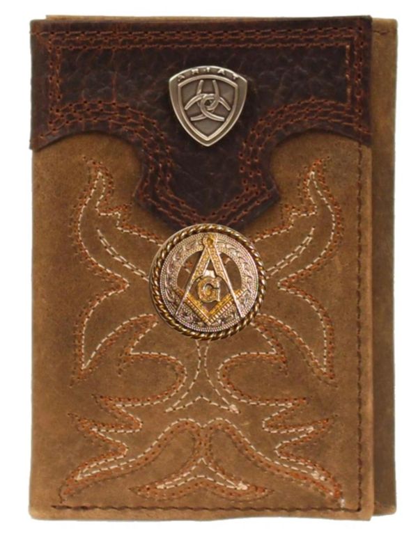 Master Mason Blue Lodge Wallet - Gold Square & Compass Ariat