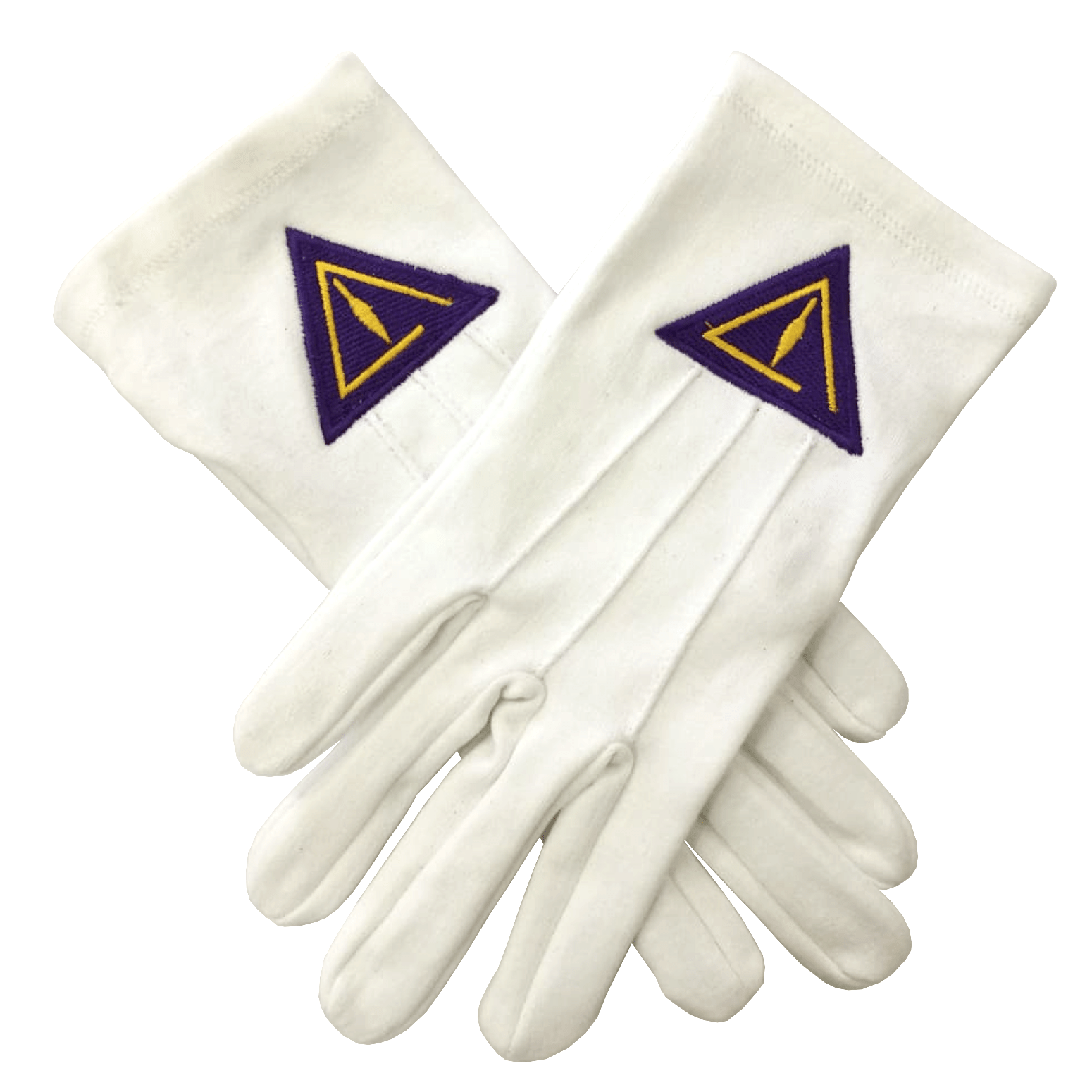 Council Gloves - White Cotton with Royal & Select Emblem - Bricks Masons