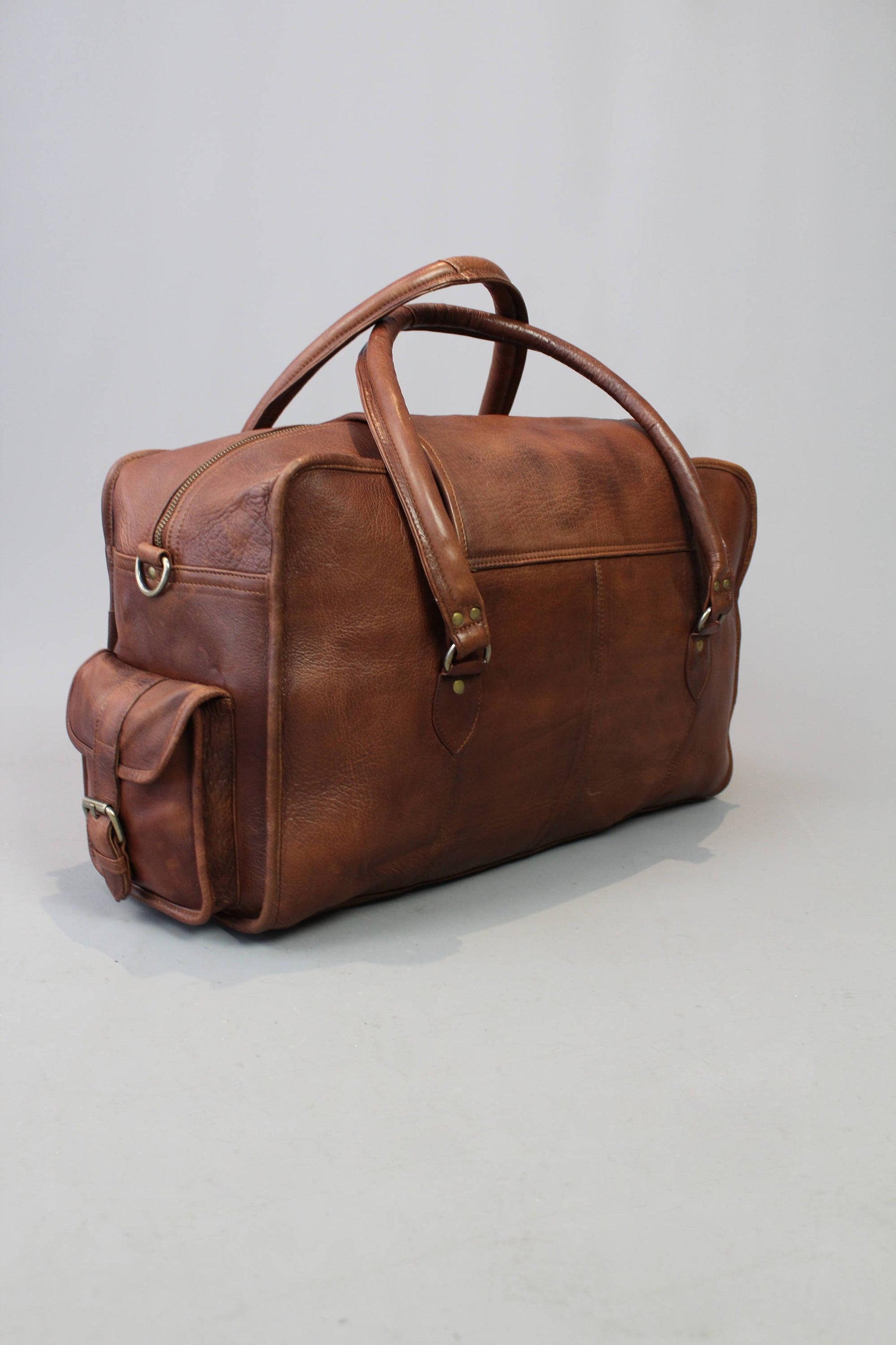 Council Travel Bag - Handmade Genuine Leather - Bricks Masons