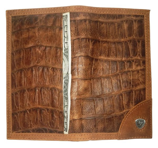 Past Master Blue Lodge Wallet - Ariat Long Gator Print Leather