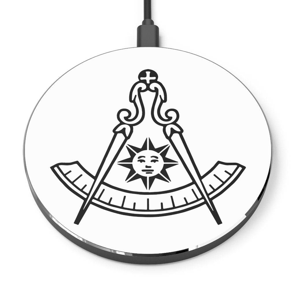 Past Master Blue Lodge California Regulation Wireless Charger - White & Black