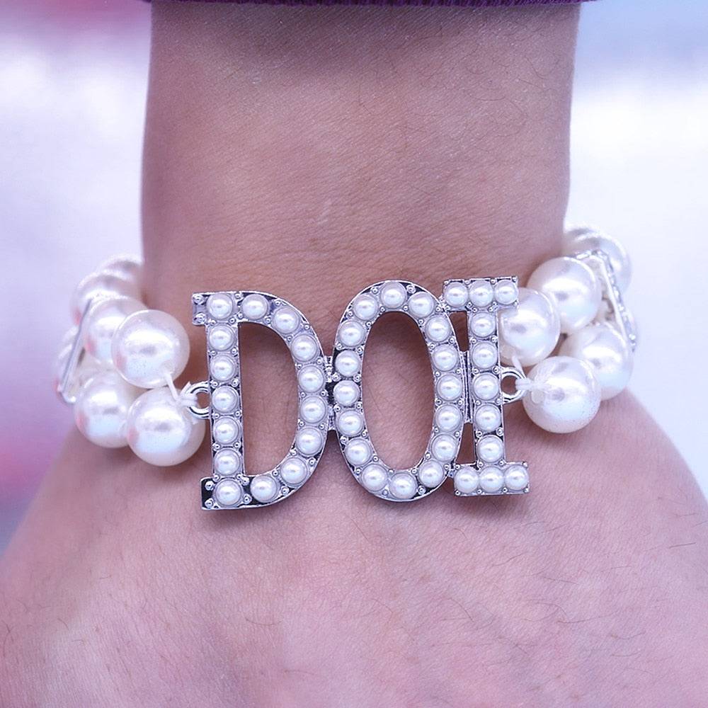 DOI Bracelet - Handmade Pearl Stretch - Bricks Masons