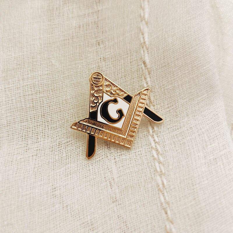 Entered Apprentice Blue Lodge Lapel Pin - Square and Compass G - Bricks Masons