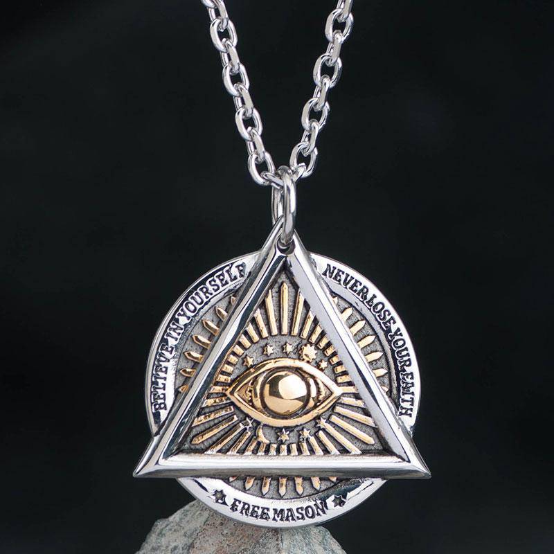 Eye Of Providence Necklace - Stainless Steel - Bricks Masons