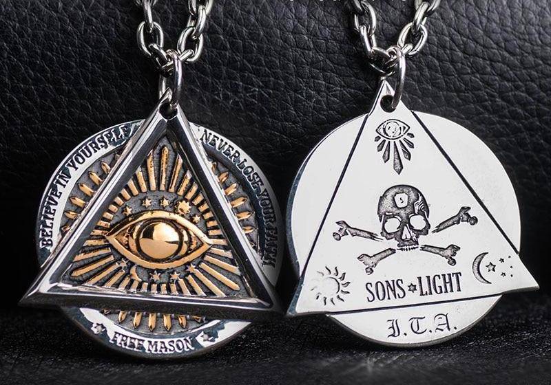 Eye Of Providence Necklace - Stainless Steel - Bricks Masons