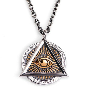 Eye Of Providence Necklace - Stainless Steel - Bricks Masons