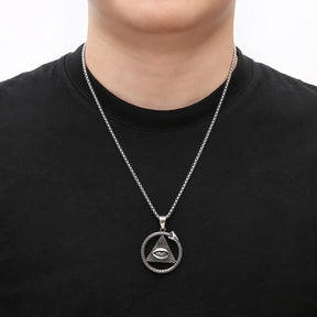 Eye Of Providence Necklace - Men Stainless Steel - Bricks Masons