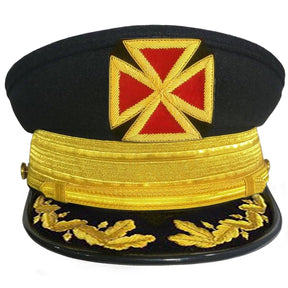 Grand Knights Templar Fatigue Cap - With Vinework & Gold Braid - Bricks Masons