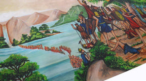 Hand-Painted Apron - A Sheaf of Corn Suspended Near a Waterfall 24"x18" Poster - Bricks Masons