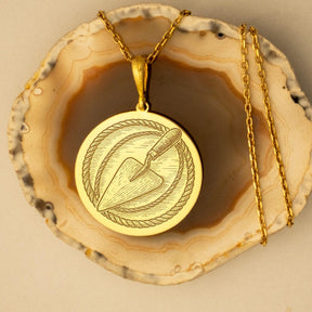 Masonic Necklace - Trowel & Rope Various Materials - Bricks Masons