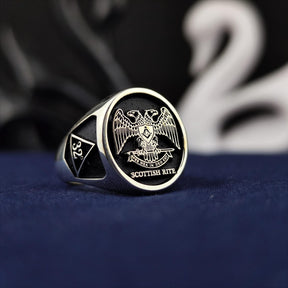 32nd Degree Scottish RiteRing - Double Headed Eagle With S & C - Bricks Masons