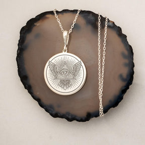 Eye Of Providence Necklace - Eye of Wisdom Various Colors - Bricks Masons