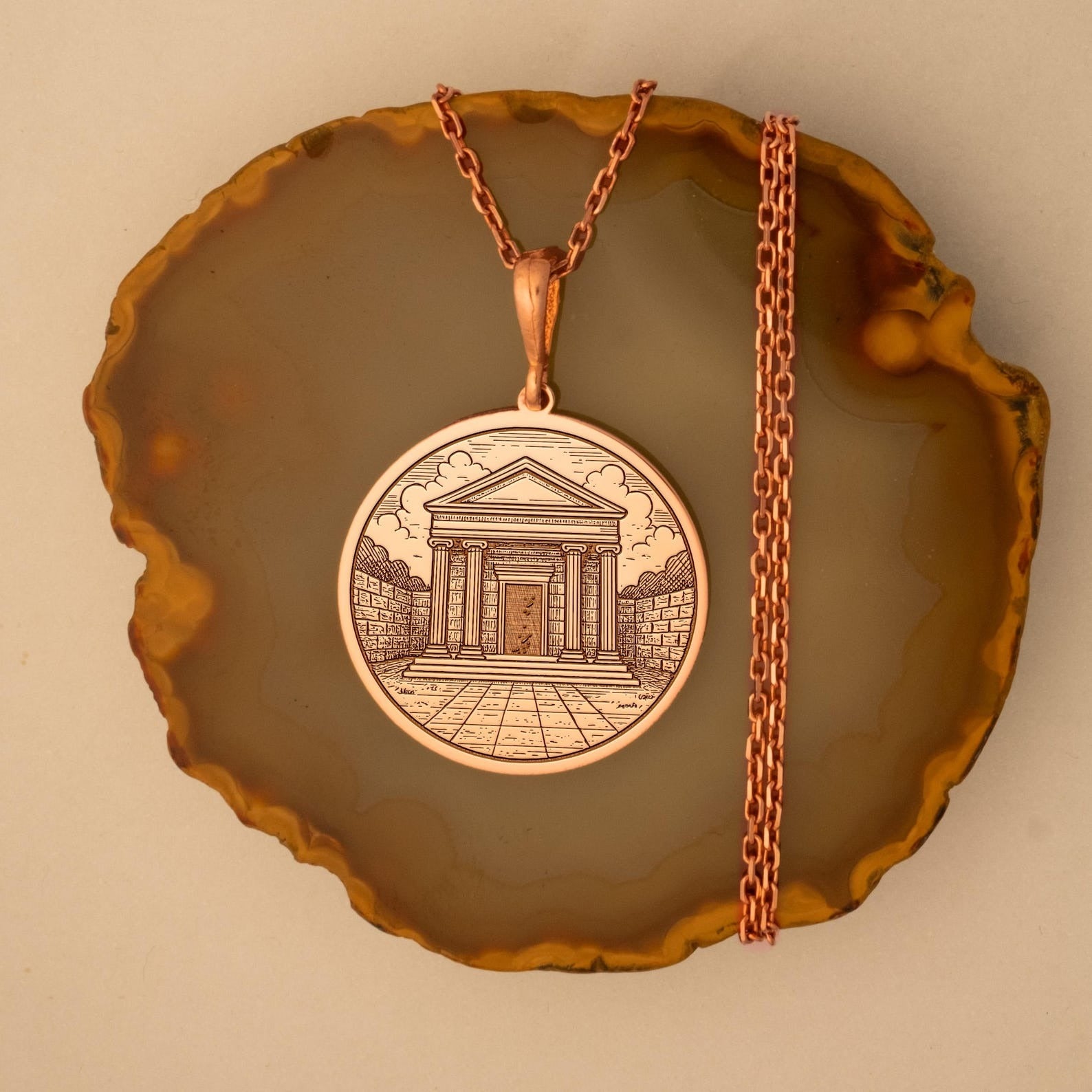 Masonic Necklace - Temple of Solomon Various Materials - Bricks Masons