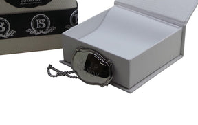 Master Mason Blue Lodge Bottle Tag Label - Engraved with Chain Silver - Bricks Masons