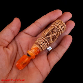 Master Mason Blue Lodge Cigarette Holder - Natural Beewax Square & Compass - Bricks Masons