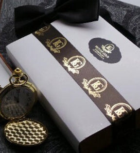 Master Mason Blue Lodge Pocket Watch - 24k Gold Clad 3 Piece Set Engraved - Bricks Masons