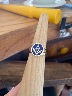 Master Mason Blue Lodge Ring - 10K to 18K Gold Various Sizes & Colors - Bricks Masons