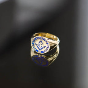 Master Mason Blue Lodge Ring - 10K To 18K Gold Free & Accepted Masons