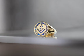 Master Mason Blue Lodge Ring - 10K To 18K Gold Free & Accepted Masons