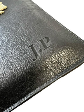 Master Mason Blue Lodge Phone Case - Leather Black case Engraved Belt Loop - Bricks Masons