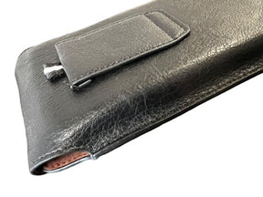 Master Mason Blue Lodge Phone Case - Leather Black case Engraved Belt Loop - Bricks Masons