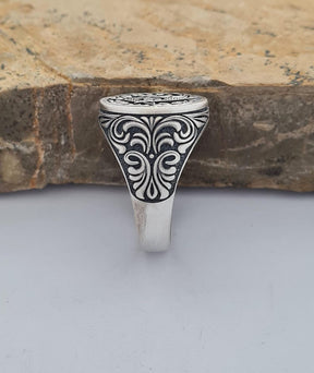 Master Mason Blue Lodge Ring - Handmade Sterling Silver Masonic - Bricks Masons