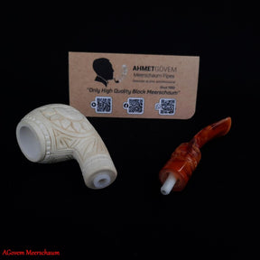 Eye Of Providence Meerschaum Pipe - Handmade Natural Bee Wax - Bricks Masons