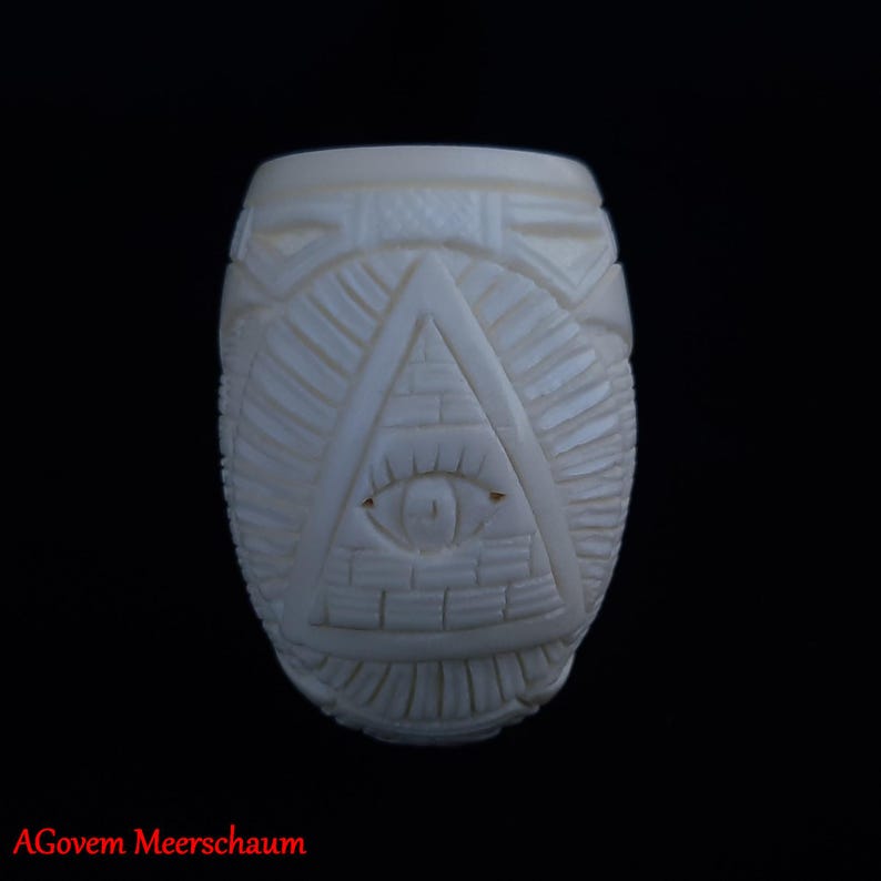Eye Of Providence Meerschaum Pipe - Natural Wax Handmade - Bricks Masons