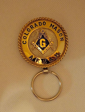 Master Mason Blue Lodge Keychain - Handcrafted Colorado Mason Square & Compass G - Bricks Masons