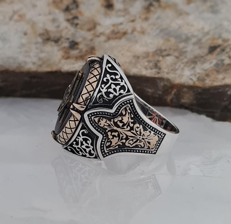 Master Mason Blue Lodge Ring - Sterling Silver Zircon - Bricks Masons