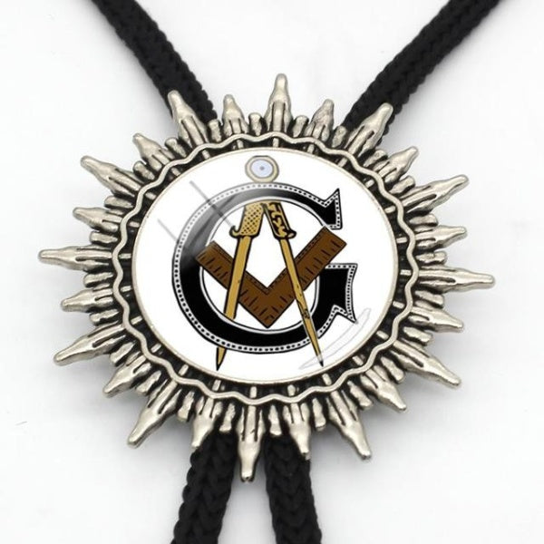 Master Mason Blue Lodge Bolo Tie - Square and Compass G - Bricks Masons